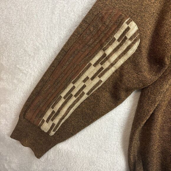 Vintage Men SILVERSILK Fancy Thick Sweater Jacket Zipper Pockets Mock Neck - Picture 10 of 10